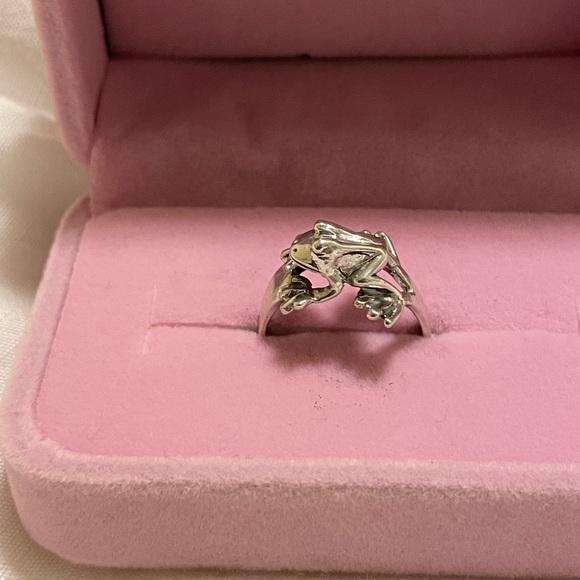 Vintage 90s  Silver Frog Ring Size 6.5 - Picture 6 of 7